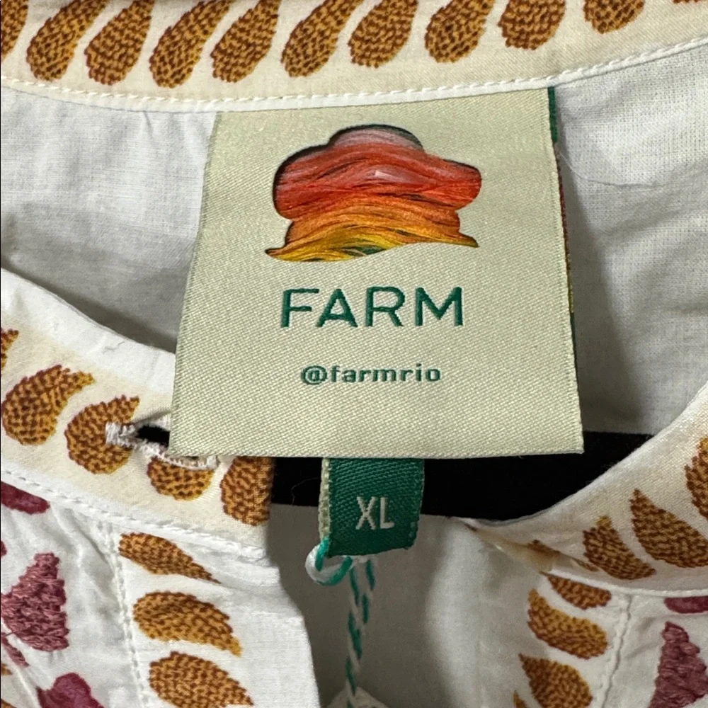 Farm Rio 🌴🍍XL Tropical Pineapple Palm Embroidered Beaded Midi Dress - Picture 10 of 14